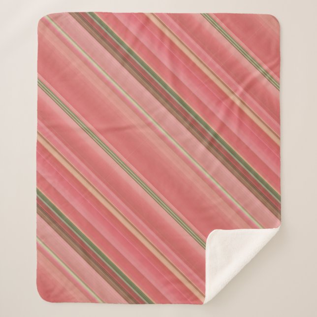 Cobertor Sherpa Moisés Rosa Peach, Amarelo e Faixa Verde (Frente)