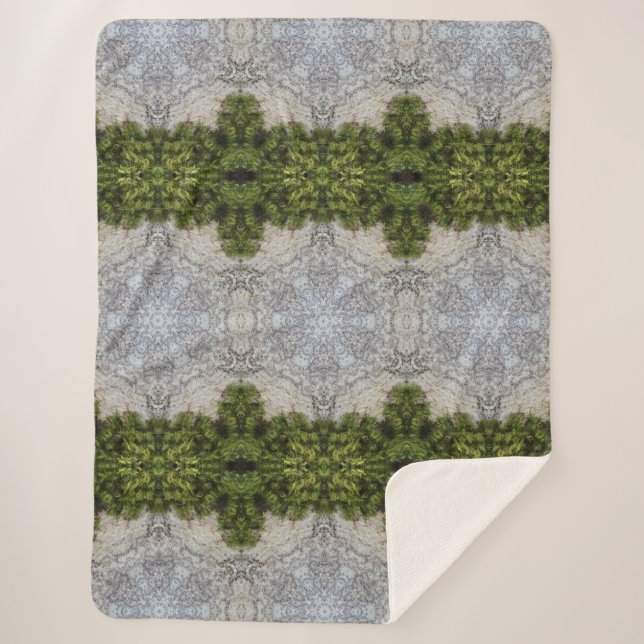 Cobertor Sherpa Moisés Verdes e Arte da Terra (Frente)