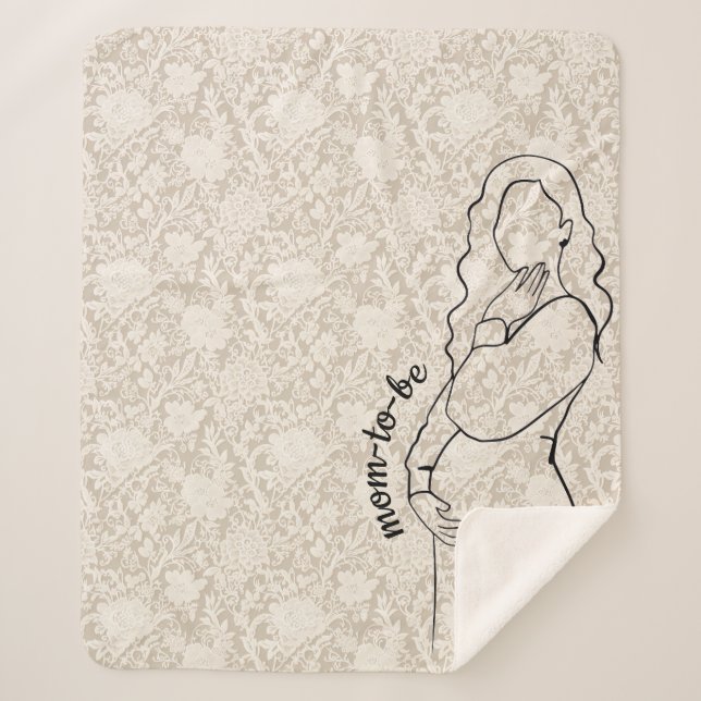 Cobertor Sherpa Mom-to-be Faux Lace (Frente)