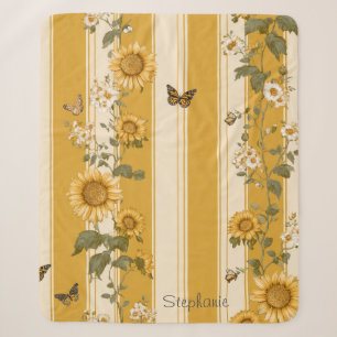 Cobertor Sherpa Monarca Borboleta Flor de Girassol País