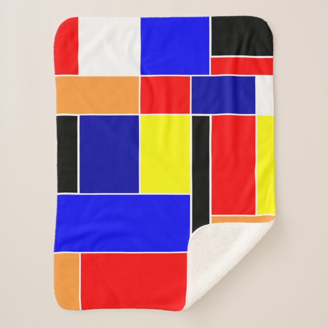 Cobertor Sherpa Mondrian #48 (Frente)