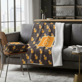 Cobertor Sherpa Monogram Aperol Spritz Fleece Blanket