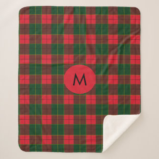 Cobertor Sherpa Monogram Winter Holiday Tartan pattern Scottish