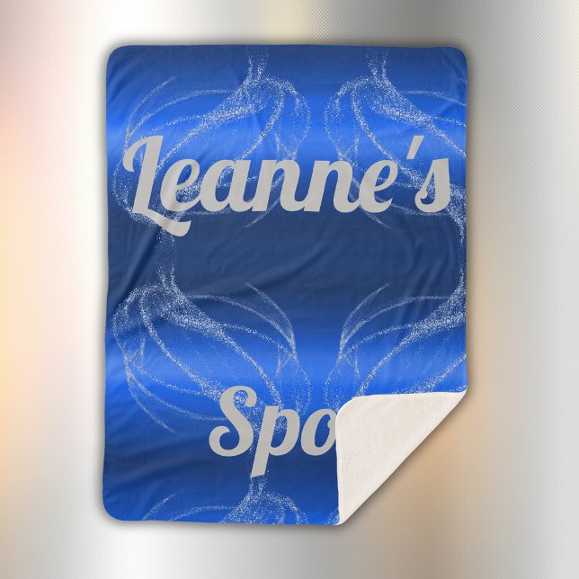 Cobertor Sherpa Monograma com metal escovado com brilho e azul bri (Criador carregado)