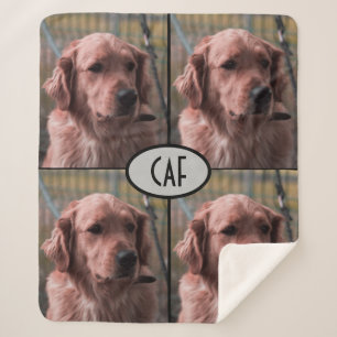 Cobertor Sherpa Monograma de Fotografia Adicionar suas próprias im