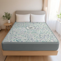 Monograma de lavanda e Folha Verde