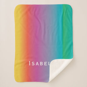 Cobertor Sherpa Monograma de Ombre Gradiente Cotografado