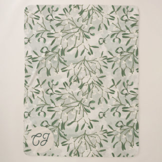 Cobertor Sherpa Monograma de Visco Verde Oliva Elegante