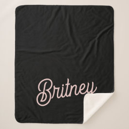 Cobertor Sherpa Monograma e Nome Moderno Pink Pidroso Blush