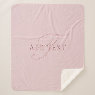 Cobertor Sherpa Monograma Elegante   Ouro Rosa