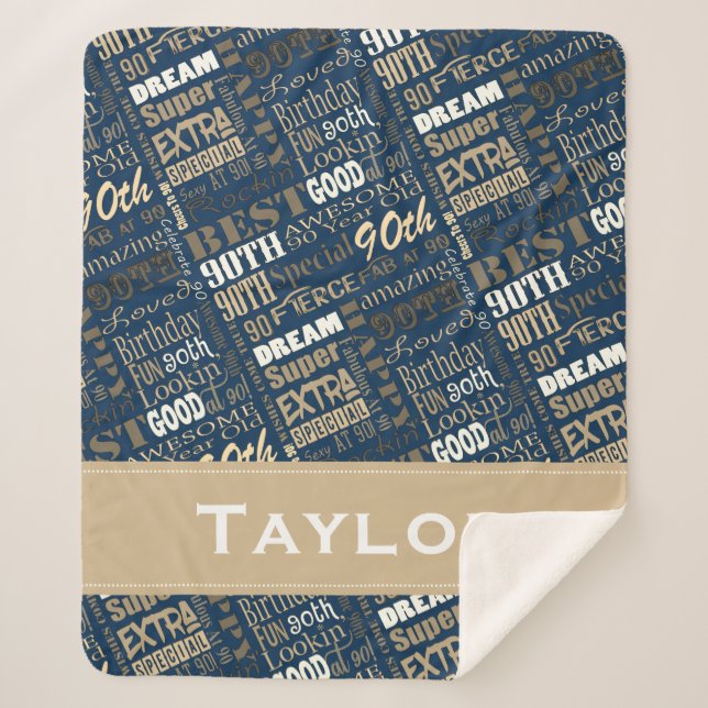 Cobertor Sherpa Monograma especial da foto da festa de aniversário (Frente)