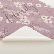 Monograma floral de estêncil creme moderno