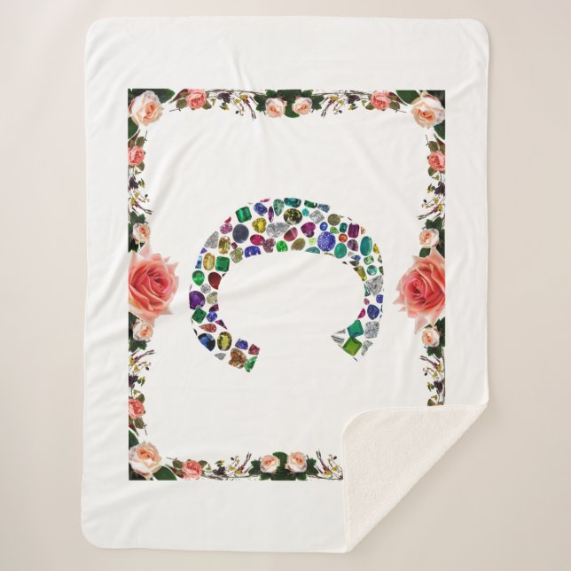 Cobertor Sherpa Monograma inicial - Letra C Trendência (Frente)