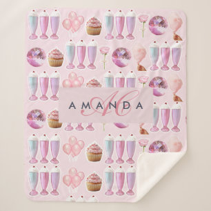 Cobertor Sherpa Monograma Milkshake - Gpresente retrorreflectores 