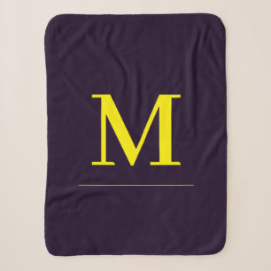Cobertor Sherpa Monograma minimalista amarelo elegante sofisticado