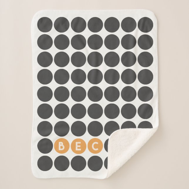 Cobertor Sherpa Monograma Moderno (Frente)