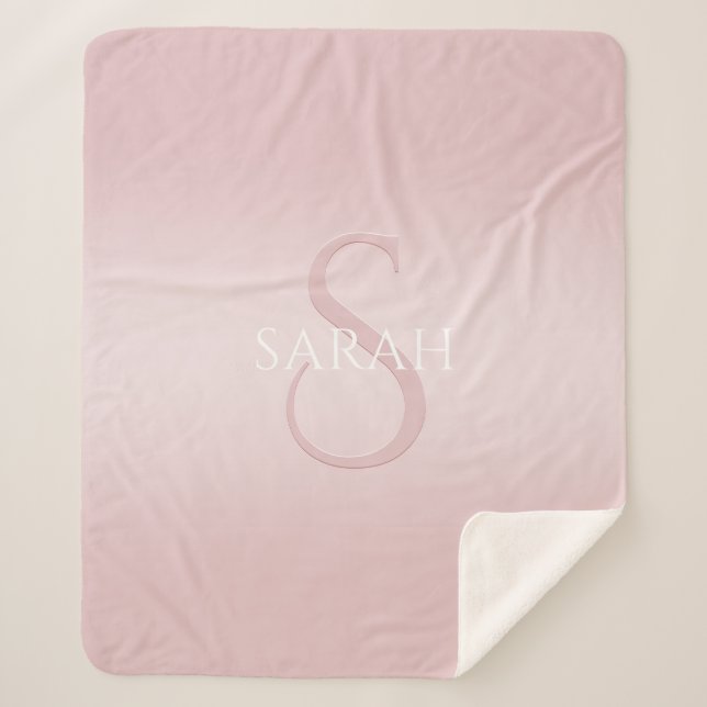 Cobertor Sherpa Monograma Moderno Elegante (Frente)