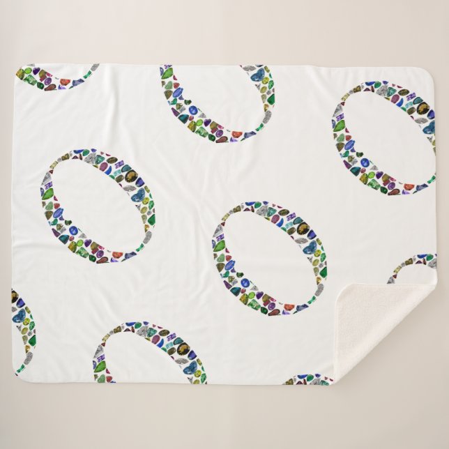 Cobertor Sherpa Monograma 'O' (Frente (Horizontal))