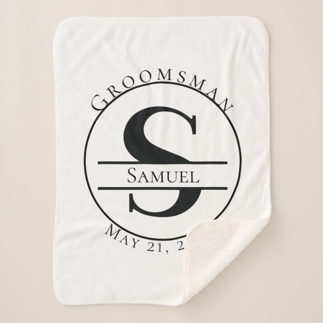 Cobertor Sherpa Monograma Personalizado (Frente)