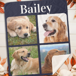 Cobertor Sherpa Monograma Personalizado de Colagem de Fotografias 