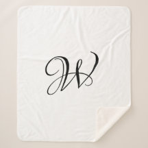 Monograma personalizado de script preto e branco e