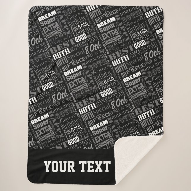 Cobertor Sherpa Monograma Personalizado Especial de Festa de anive (Frente)