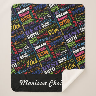 Cobertor Sherpa Monograma Personalizado Especial de Festa de anive