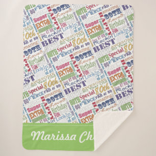Cobertor Sherpa monograma personalizado Special da festa de