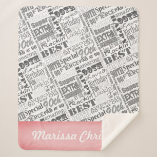 Cobertor Sherpa monograma personalizado Special da festa de
