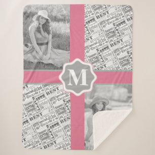 Cobertor Sherpa Monograma personalizado Special do partido de