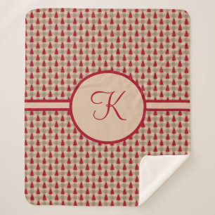 Cobertor Sherpa Monograma Red Brown Buffalo Xadrez País Russo