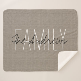 Cobertor Sherpa Monograma Rustic Beige Family