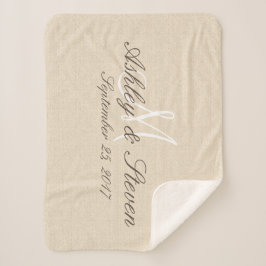 Cobertor Sherpa Monograma | Rústico Linen Look