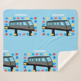 Cobertor Sherpa Monorail train car coaster autism puzzle 