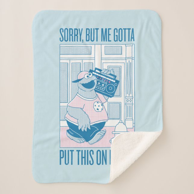 Cobertor Sherpa Monstro de cookies | Desculpe, Mas Tenho Que (Frente)