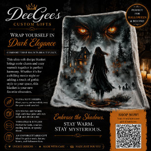 Cobertor Sherpa Monstro de Fantasia Sombria Olhos & Cemitério Assu