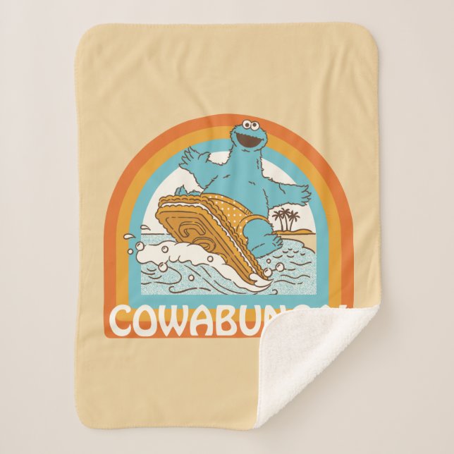 Cobertor Sherpa Monstro do Biscoito Cowabunga! (Frente)