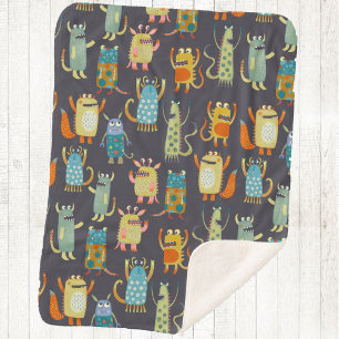 Cobertor Sherpa Monstros bonitos