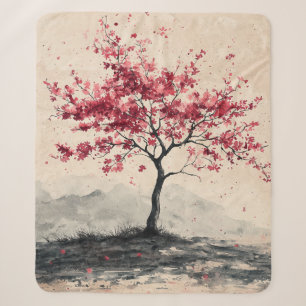 Cobertor Sherpa Montanha Serenidade Crimson Sakura (2)