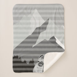 Cobertor Sherpa Montanhas de Stripe de Llama Padrão