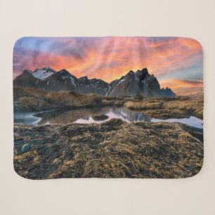Cobertor Sherpa Montanhas Vesturhorn Mountain Islândia
