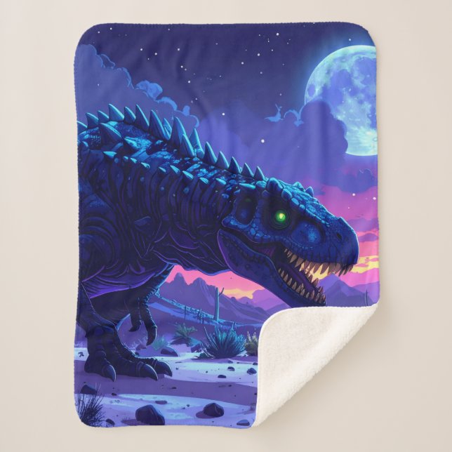 Cobertor Sherpa Moonlight Dino (Frente)