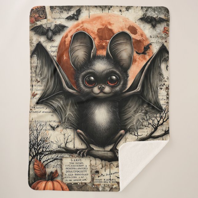 Cobertor Sherpa Moonlit Echo: A Sentinela Velvet-Winged (Frente)