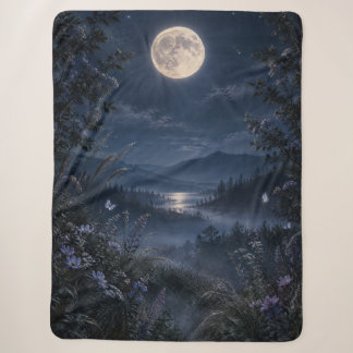 Cobertor Sherpa Moonlit Sanctuary Luxury Botanical Sherpa Blanket