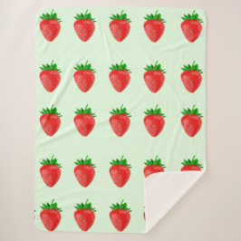 Cobertor Sherpa Morangos em verde Sherpa Blanket