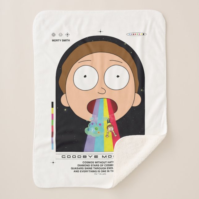 Cobertor Sherpa Morty Goodbye Moonmen Citação Gráfica (Frente)