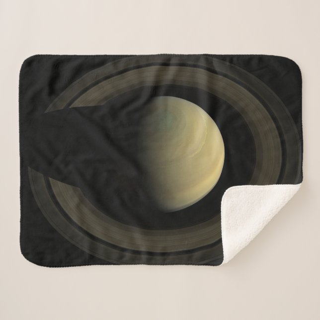 Cobertor Sherpa Mosaico Do Planeta Saturno E Seus Anéis Principais (Frente (Horizontal))