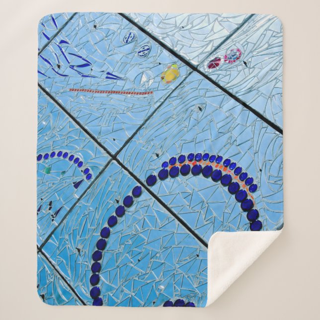 Cobertor Sherpa Mosaico Espelho Geométrico abstrato (Frente)