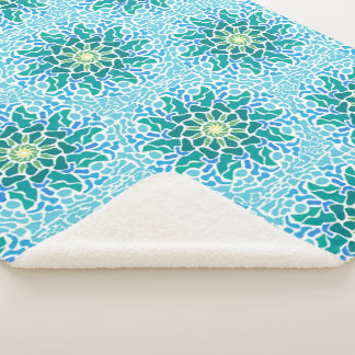 Cobertor Sherpa Mosaico Marino