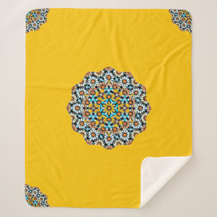Cobertor Sherpa Mosaico marroquino, Turquesa e Amarelo
